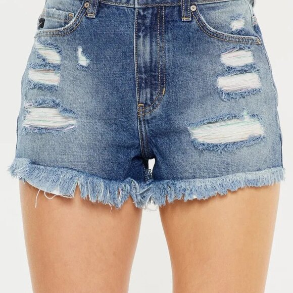 Hazel Blues® |  Kancan High Rise Raw Hem Denim Shorts - Picture 7 of 9